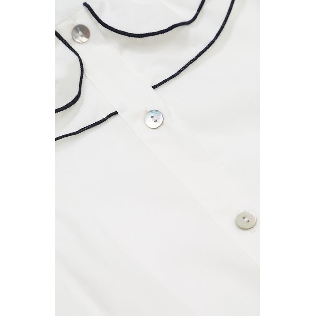 Хлопковая блуза с декоративным воротником и контрастной отделкой Caf 27-P0/RIF FRULLIN0/12A-14A Фото 3