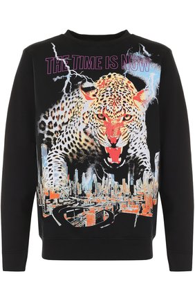 Мужской черный хлопковый свитшот с принтом Marcelo Burlon, арт. CMBA009F17506008 купить в ЦУМ | Фото №1 Хлопковый свитшот с принтом Marcelo Burlon черный | Фото №1