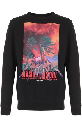 Мужской черный хлопковый свитшот с принтом Marcelo Burlon, арт. CMBA009F17506014 купить в ЦУМ | Фото №1 Хлопковый свитшот с принтом Marcelo Burlon черный | Фото №1