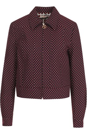 Женский бордовый жакет на молнии с отложным воротником Tory Burch, арт. 41341 купить в ЦУМ | Фото №1 Жакет на молнии с отложным воротником Tory Burch бордовый | Фото №1