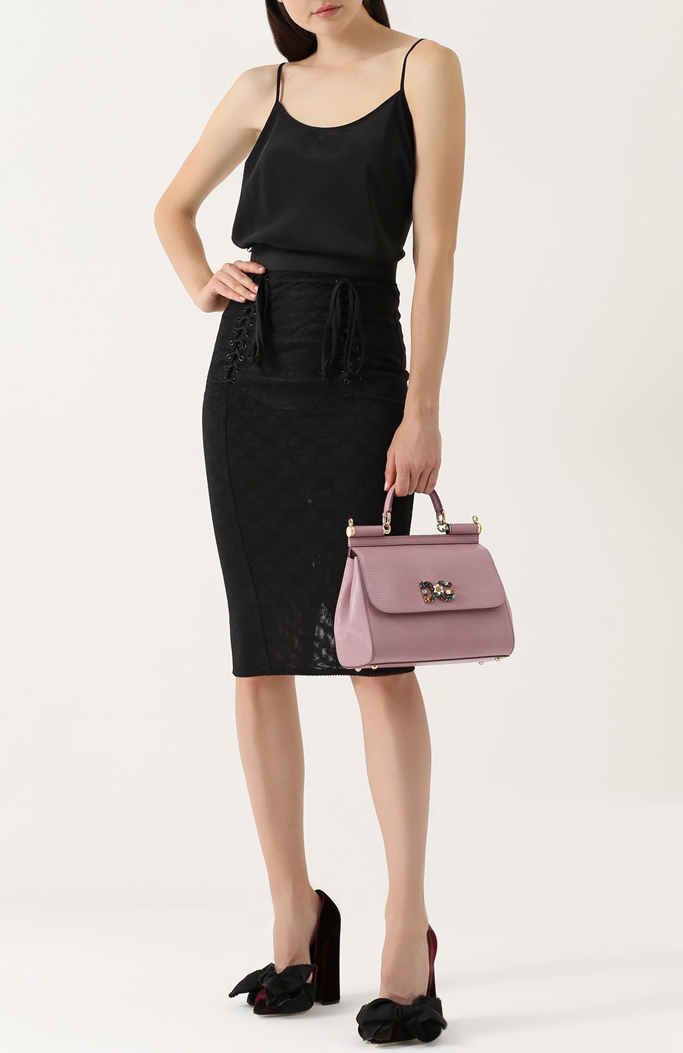 Женская сумка sicily medium new с брошью DOLCE & GABBANA розовая цвета, арт. 0116/BB6002/AI742 купить в ЦУМ | Фото №2 Сумка Sicily medium new с брошью Dolce & Gabbana розовая цвета | Фото №2