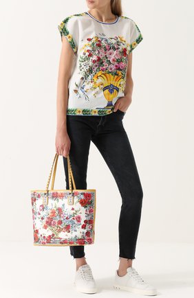 Женская сумка-тоут glam с принтом DOLCE & GABBANA разноцветная цвета, арт. 0116/BB6357/AI422 купить в ЦУМ | Фото №2 Сумка-тоут Glam с принтом Dolce & Gabbana разноцветная цвета | Фото №2