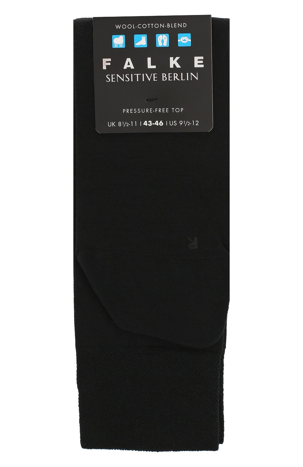 Мужские носки из шерсти и хлопка sensitive berlin FALKE черного цвета, арт. 14416 | Фото 1 (Материал внешний: Шерсть; Кросс-КТ: бельё; Статус проверки: Проверена категория)