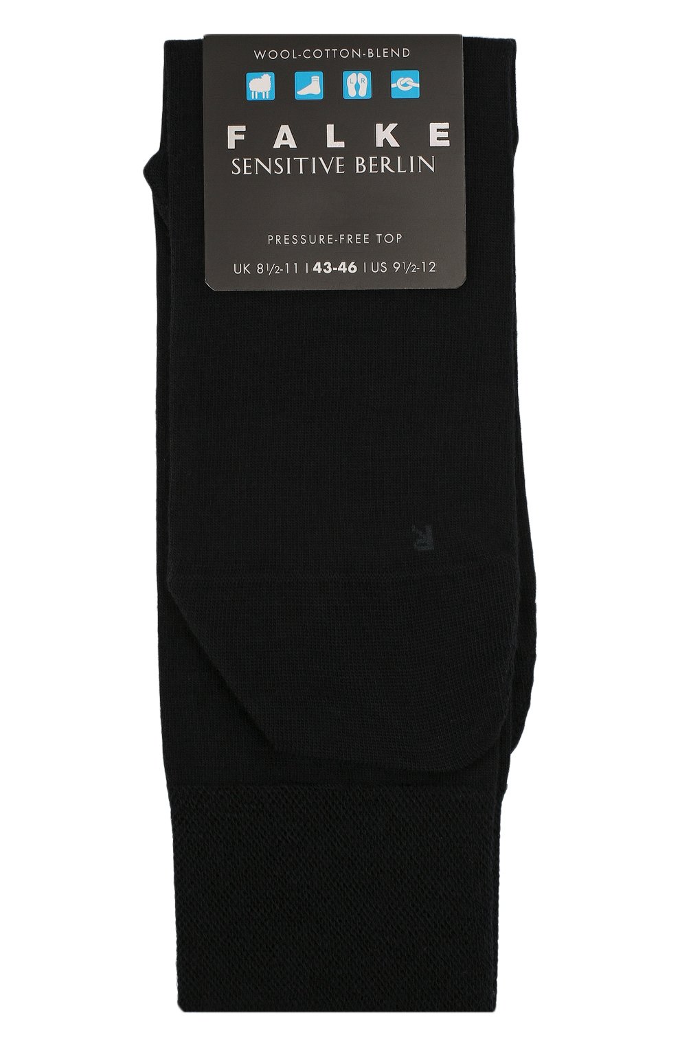 Мужские носки из шерсти и хлопка sensitive berlin FALKE темно-синего цвета, арт. 14416 | Фото 1 (Материал внешний: Шерсть; Кросс-КТ: бельё; Статус проверки: Проверена категория)