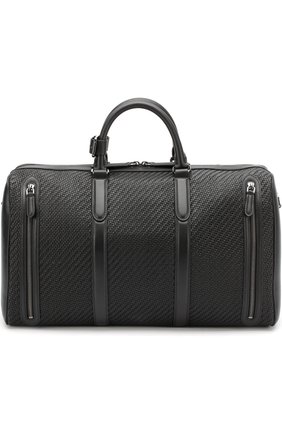 Мужская кожаная дорожная сумка с плечевым ремнем ERMENEGILDO ZEGNA черного цвета по цене 245500 руб., арт. C1273P-PTA | Фото 1 Мужская кожаная дорожная сумка с плечевым ремнем ERMENEGILDO ZEGNA черного цвета, арт. C1273P-PTA | Фото 1