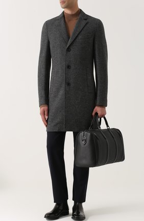 Мужская кожаная дорожная сумка с плечевым ремнем ERMENEGILDO ZEGNA черного цвета по цене 245500 руб., арт. C1273P-PTA | Фото 2 Мужская кожаная дорожная сумка с плечевым ремнем ERMENEGILDO ZEGNA черного цвета, арт. C1273P-PTA | Фото 2