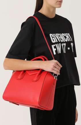 Женская сумка antigona small GIVENCHY красная цвета, арт. BB05117012 купить в ЦУМ | Фото №5 Сумка Antigona small Givenchy красная цвета | Фото №5