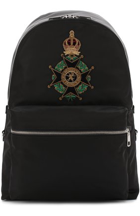 Мужской черный текстильный рюкзак с аппликацией Dolce & Gabbana, арт. 0115/BM1419/AM253 купить в ЦУМ | Фото №1 Текстильный рюкзак с аппликацией Dolce & Gabbana черный | Фото №1