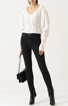 Женские серые джинсы-скинни с потертостями Magda Butrym, арт. BENS0N PANTS GREY купить в ЦУМ | Фото №1 Джинсы-скинни с потертостями Magda Butrym серые | Фото №1