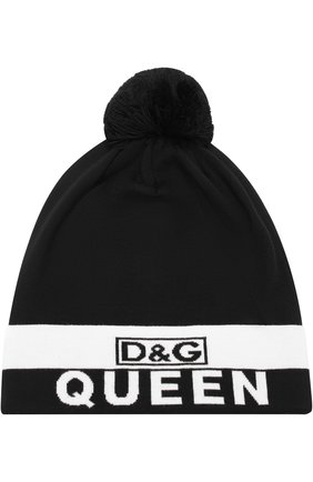 Шерстяная шапка с помпоном и логотипом бренда Dolce & Gabbana, черного цвета, арт. 0136/FRH09K/F89DV в ЦУМ | Фото №1 Шерстяная шапка с помпоном и логотипом бренда Dolce & Gabbana черного цвета | Фото №1