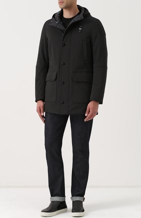 Мужская черная пуховая парка на молнии с капюшоном Blauer, арт. 17WBLUK03075/004723 купить в ЦУМ | Фото №1 Пуховая парка на молнии с капюшоном Blauer черная | Фото №1