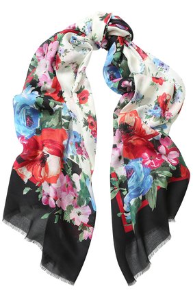 Женский белый шарф с цветочным принтом Dolce & Gabbana, арт. 0136/FS184A/GDH17 купить в ЦУМ | Фото №1 Шарф с цветочным принтом Dolce & Gabbana белый | Фото №1