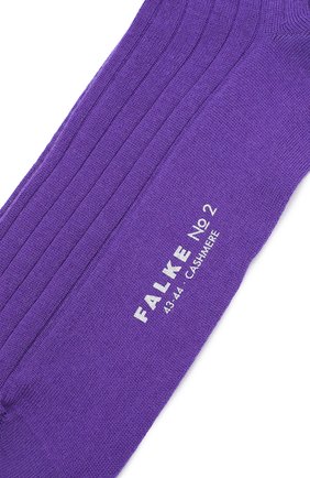 Мужские кашемировые носки FALKE фиолетового цвета, арт. 14459 | Фото 2 (Материал внешний: Шерсть, Кашемир; Кросс-КТ: бельё)