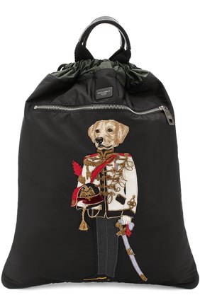 Мужской черный рюкзак street с вышивкой и кожаной отделкой Dolce & Gabbana, арт. 0115/BM1459/AM080 купить в ЦУМ | Фото №1 Рюкзак Street с вышивкой и кожаной отделкой Dolce & Gabbana черный | Фото №1
