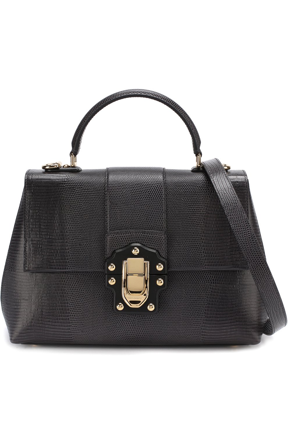 Женская сумка lucia из тисненой кожи DOLCE & GABBANA темно-серая цвета, арт. 0116/BB6322/A1095 купить в ЦУМ | Фото №5 Сумка Lucia из тисненой кожи Dolce & Gabbana темно-серая цвета | Фото №5