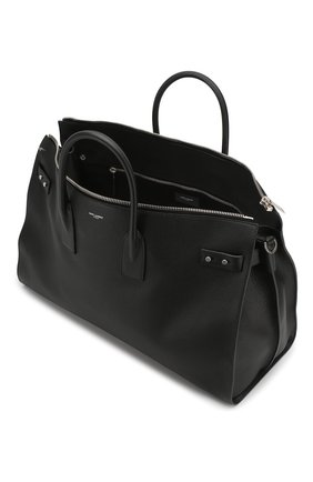 Мужская черная кожаная дорожная сумка с плечевым ремнем Saint Laurent, арт. 480584/DTI0E купить в ЦУМ | Фото №4 Кожаная дорожная сумка с плечевым ремнем Saint Laurent черная | Фото №4