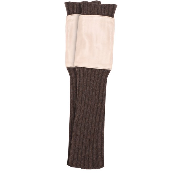 фото Текстильные митенки с кожаной отделкой sermoneta gloves