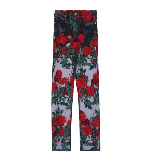 фото Прозрачные брюки с цветочной вышивкой adam selman