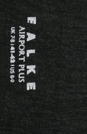 Мужские носки airport plus из шерсти и хлопка FALKE темно-серого цвета, арт. 14403 | Фото 2 (Материал внешний: Шерсть; Статус проверки: Проверено, Проверена категория; Кросс-КТ: бельё)