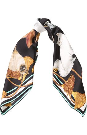 Женский разноцветный шелковый платок с принтом Dolce & Gabbana, арт. 0136/FN087R/HH1A4 купить в ЦУМ | Фото №1 Шелковый платок с принтом Dolce & Gabbana разноцветный | Фото №1