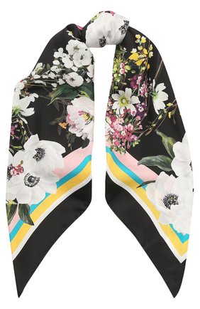 Женский разноцветный шелковый платок с принтом Dolce & Gabbana, арт. 0136/FN090R/GDG51 купить в ЦУМ | Фото №1 Шелковый платок с принтом Dolce & Gabbana разноцветный | Фото №1