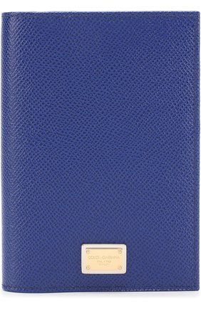 Кожаная обложка для документов Dolce & Gabbana, синего цвета, арт. 0116/BI2215/A1001 в ЦУМ | Фото №1 Кожаная обложка для документов Dolce & Gabbana синего цвета | Фото №1