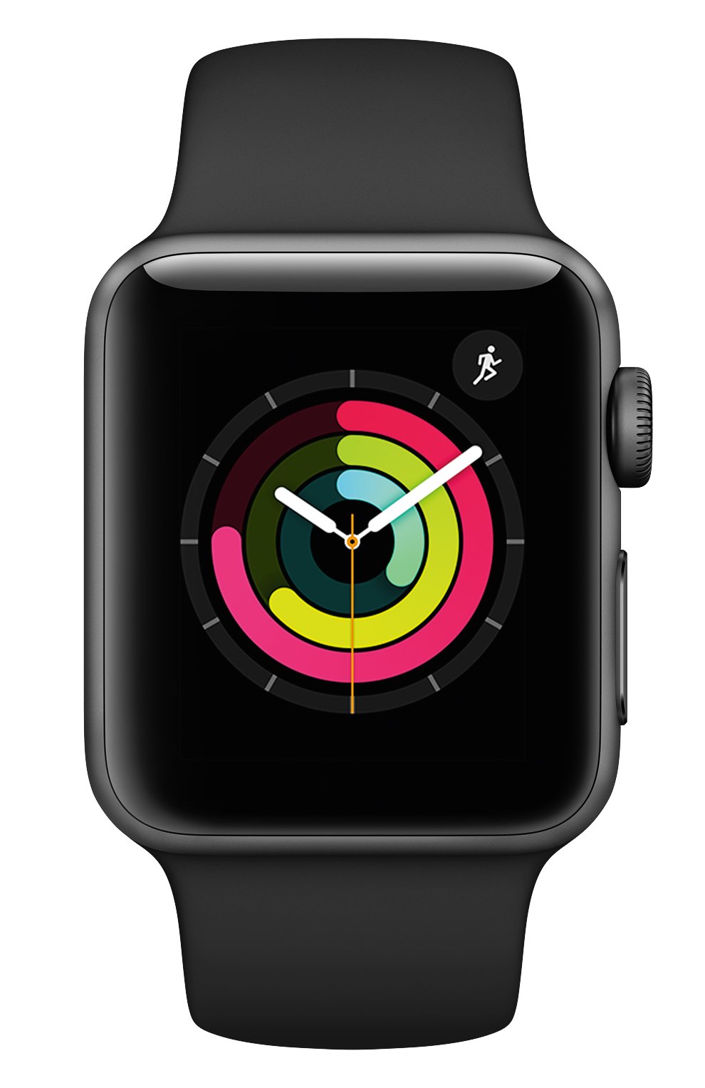 Смарт-часы apple watch series 3 (gps) 38mm space gray aluminum case with black sport band APPLE черного цвета, арт. MQKV2RU/A | Фото 2 (Статус проверки: Проверена категория)