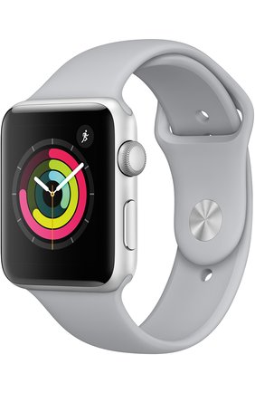 Смарт-часы apple watch series 3 (gps) 42mm silver aluminum case with fog sport band APPLE  светло-серого цвета, арт. MQL02RU/A | Фото 1 (Статус проверки: Проверена категория)