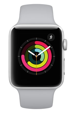 Смарт-часы apple watch series 3 (gps) 42mm silver aluminum case with fog sport band APPLE светло-серого цвета, арт. MQL02RU/A | Фото 2 (Статус проверки: Проверена категория)