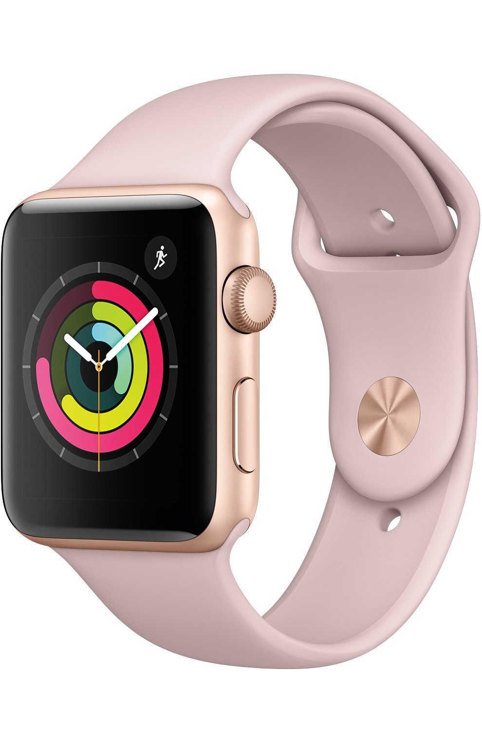 Смарт-часы apple watch series 3 (gps) 42mm gold aluminum case with pink sand sport band APPLE розового цвета, арт. MQL22RU/A | Фото 1 (Статус проверки: Проверена категория)