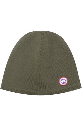 Шерстяная шапка с аппликацией Canada Goose, хаки цвета, арт. 5210M в ЦУМ | Фото №1 Шерстяная шапка с аппликацией Canada Goose хаки цвета | Фото №1