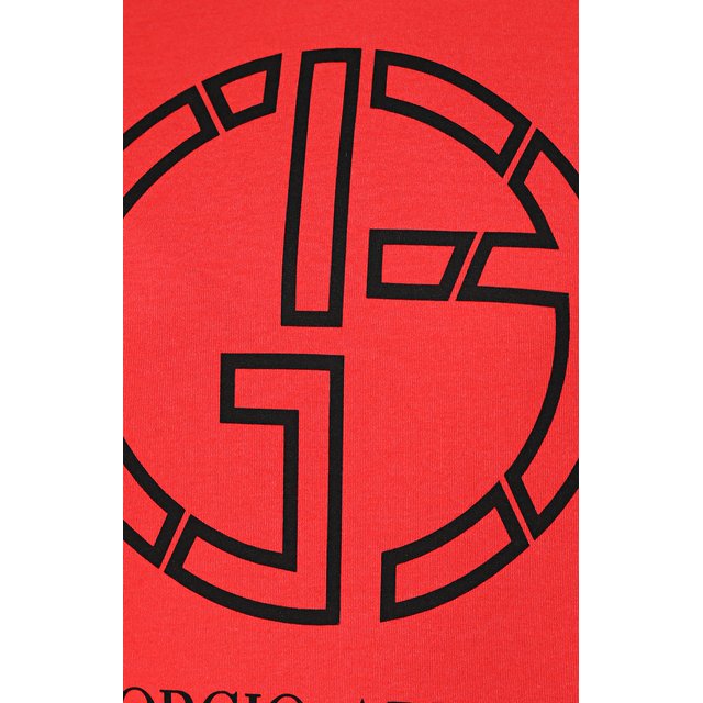 фото Хлопковый свитшот с логотипом бренда giorgio armani