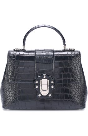 Женская сумка lucia из кожи крокодила DOLCE & GABBANA темно-синяя цвета, арт. 0116/BB6322/B2CB9 купить в ЦУМ | Фото №1 Сумка Lucia из кожи крокодила Dolce & Gabbana темно-синяя цвета | Фото №1