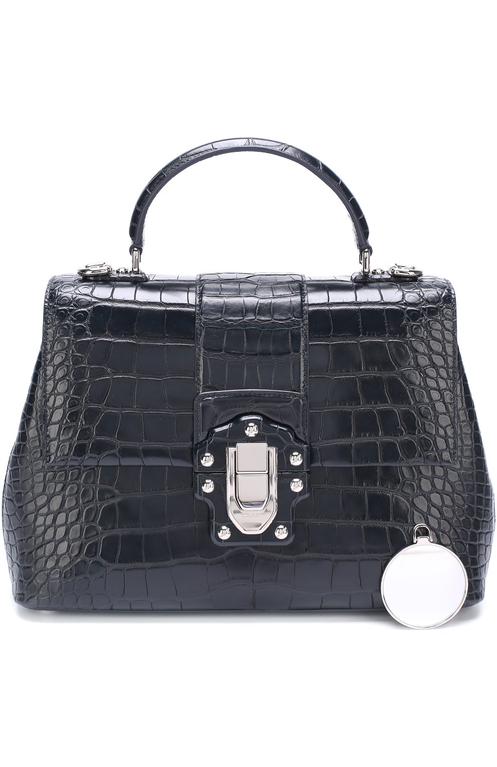 Женская сумка lucia из кожи крокодила DOLCE & GABBANA темно-синяя цвета, арт. 0116/BB6322/B2CB9 купить в ЦУМ | Фото №4 Сумка Lucia из кожи крокодила Dolce & Gabbana темно-синяя цвета | Фото №4
