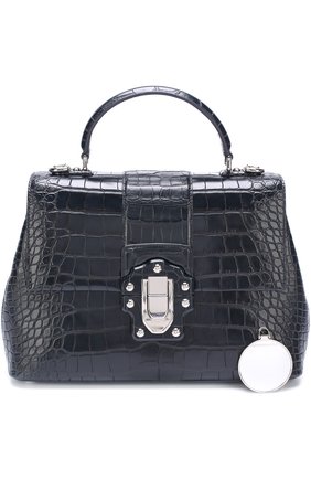 Женская сумка lucia из кожи крокодила DOLCE & GABBANA темно-синяя цвета, арт. 0116/BB6322/B2CB9 купить в ЦУМ | Фото №4 Сумка Lucia из кожи крокодила Dolce & Gabbana темно-синяя цвета | Фото №4
