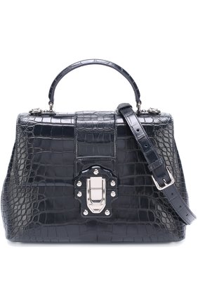 Женская сумка lucia из кожи крокодила DOLCE & GABBANA темно-синяя цвета, арт. 0116/BB6322/B2CB9 купить в ЦУМ | Фото №5 Сумка Lucia из кожи крокодила Dolce & Gabbana темно-синяя цвета | Фото №5