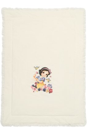 Детского одеяло с принтом и стразами MONNALISA белого цвета, арт. 350007P4 | Фото 1 (Статус проверки: Проверено, Проверена категория)