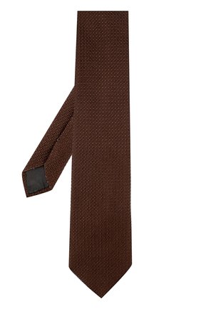 Мужской шелковый вязаный галстук LANVIN коричневого цвета, арт. 1208 | Фото 2 (Статус проверки: Проверено; Материал: Текстиль, Шелк; Принт: Без принта)