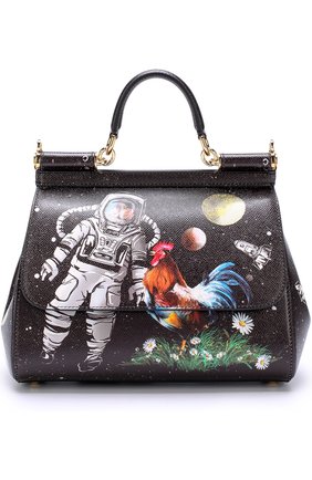 Женская сумка sicily medium new с принтом DOLCE & GABBANA черная цвета, арт. 0116/BB6002/AI816 купить в ЦУМ | Фото №1 Сумка Sicily medium new с принтом Dolce & Gabbana черная цвета | Фото №1