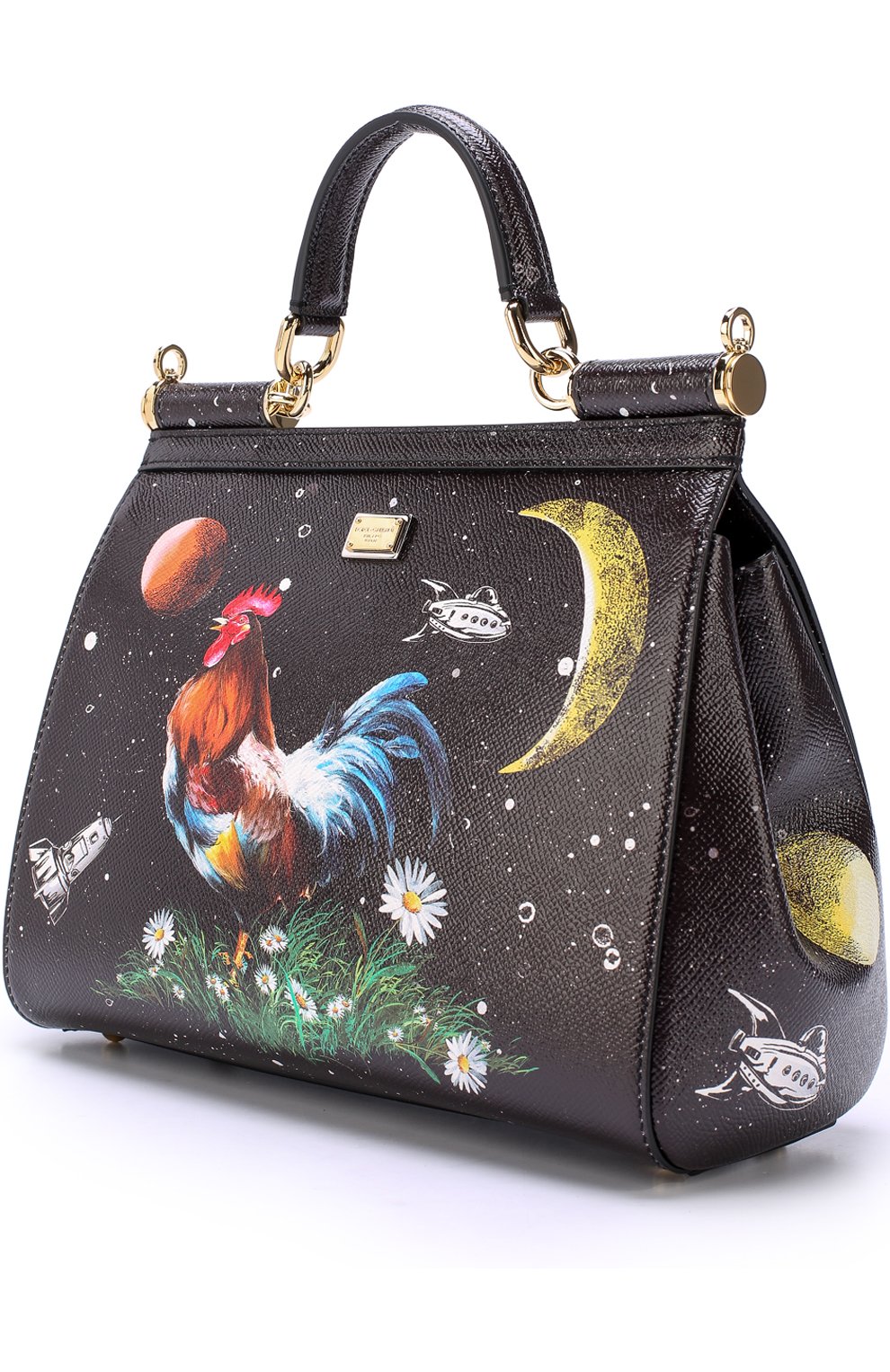 Женская сумка sicily medium new с принтом DOLCE & GABBANA черная цвета, арт. 0116/BB6002/AI816 купить в ЦУМ | Фото №3 Сумка Sicily medium new с принтом Dolce & Gabbana черная цвета | Фото №3