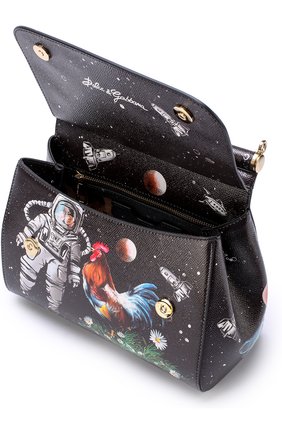 Женская сумка sicily medium new с принтом DOLCE & GABBANA черная цвета, арт. 0116/BB6002/AI816 купить в ЦУМ | Фото №4 Сумка Sicily medium new с принтом Dolce & Gabbana черная цвета | Фото №4