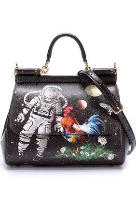 Женская сумка sicily medium new с принтом DOLCE & GABBANA черная цвета, арт. 0116/BB6002/AI816 купить в ЦУМ | Фото №6 Сумка Sicily medium new с принтом Dolce & Gabbana черная цвета | Фото №6