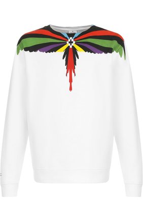 Мужской белый хлопковый свитшот с принтом Marcelo Burlon, арт. CMBA009F17506312 купить в ЦУМ | Фото №1 Хлопковый свитшот с принтом Marcelo Burlon белый | Фото №1