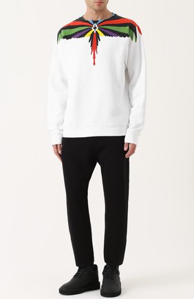 Мужской белый хлопковый свитшот с принтом Marcelo Burlon, арт. CMBA009F17506312 купить в ЦУМ | Фото №1 Хлопковый свитшот с принтом Marcelo Burlon белый | Фото №1