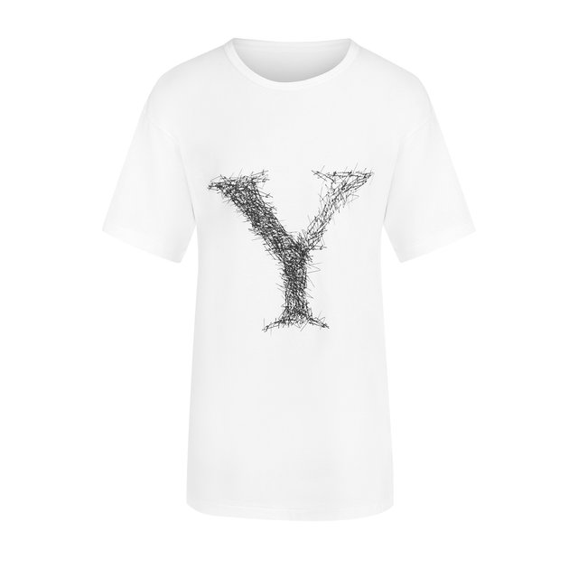 Хлопковая футболка с принтом Yohji Yamamoto