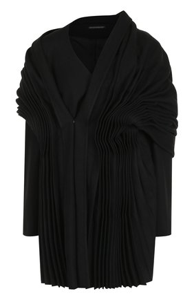 Женский черный шерстяной жакет с драпировкой Yohji Yamamoto, арт. FK-J04-110 купить в ЦУМ | Фото №1 Шерстяной жакет с драпировкой Yohji Yamamoto черный | Фото №1