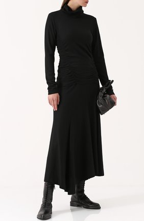 Женская черная однотонная шерстяная юбка-макси Yohji Yamamoto, арт. YK-S42-138 купить в ЦУМ | Фото №1 Однотонная шерстяная юбка-макси Yohji Yamamoto черная | Фото №1