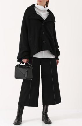 Женский черный шерстяной жакет свободного кроя Yohji Yamamoto, арт. YK-J06-804 купить в ЦУМ | Фото №1 Шерстяной жакет свободного кроя Yohji Yamamoto черный | Фото №1