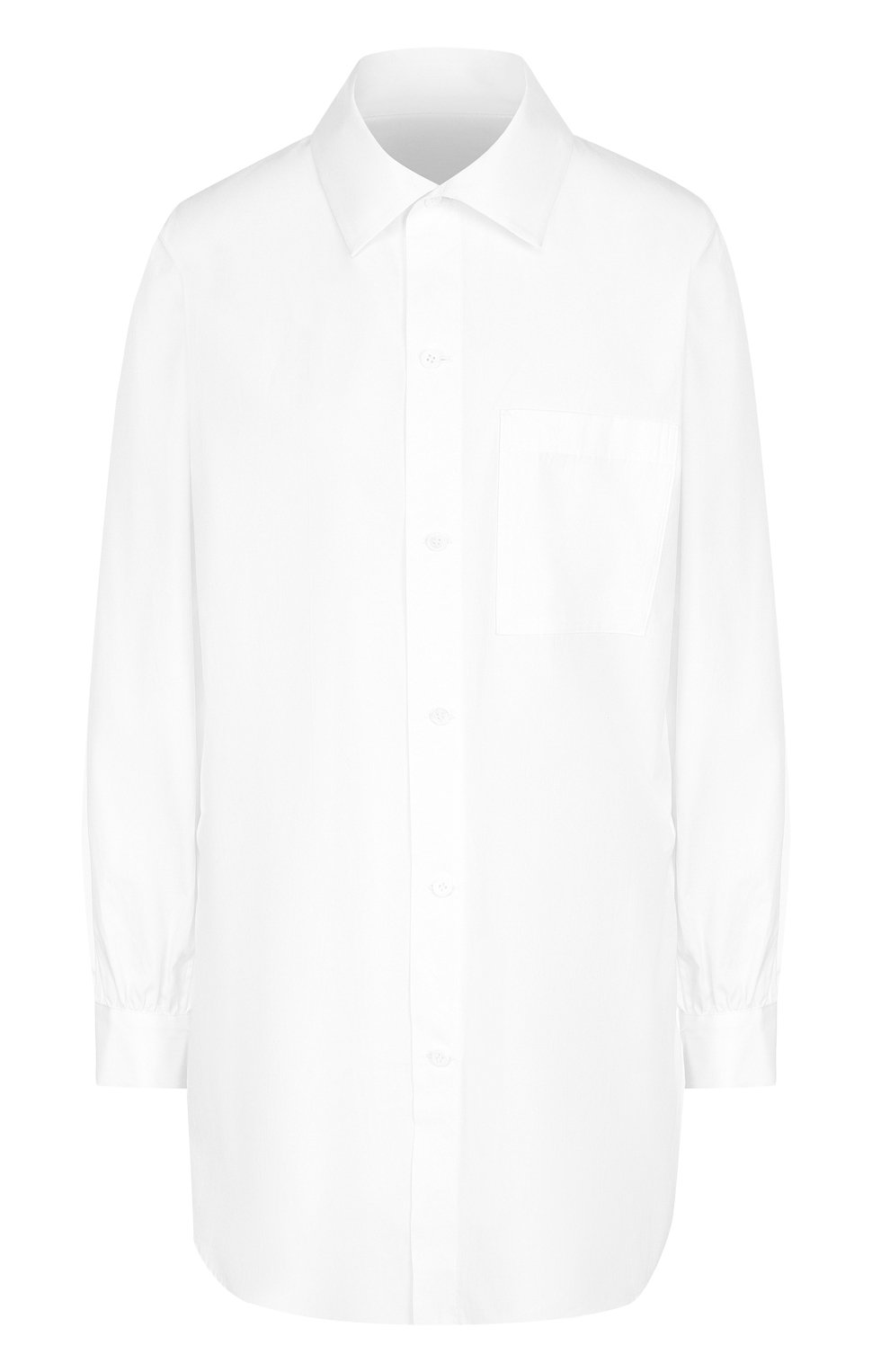 фото Удлиненная хлопковая блуза с накладным карманом y`s