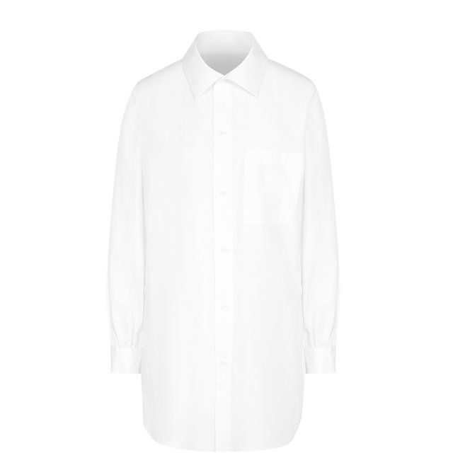 фото Удлиненная хлопковая блуза с накладным карманом y`s